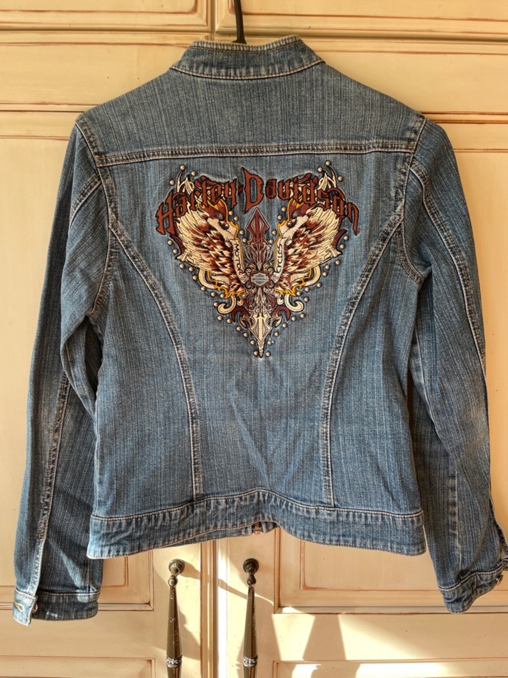 Harley-Davidson Women's Blue Denim Zip Jacket with Embroidered Logo - Picture 4 of 5